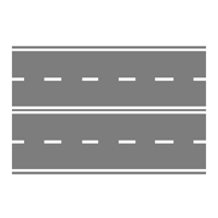 Uso di corsie e carreggiate: strada a doppio senso di circolazione con quattro corsie