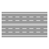 Uso di corsie e carreggiate: strada a doppio senso di circolazione con sei corsie