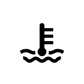 Simbolo della temperatura eccessiva dell'acqua